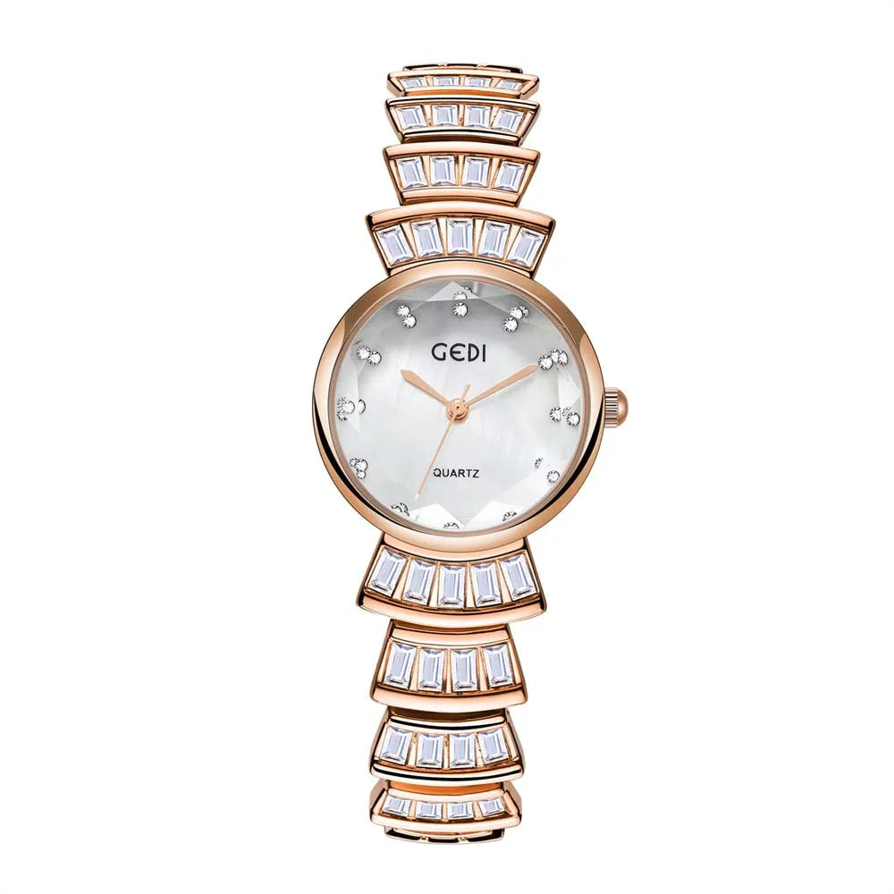 other : Jane | Montre Femme Luxe Quartz en Acier Inoxydable in Rose - blanc van Seroa