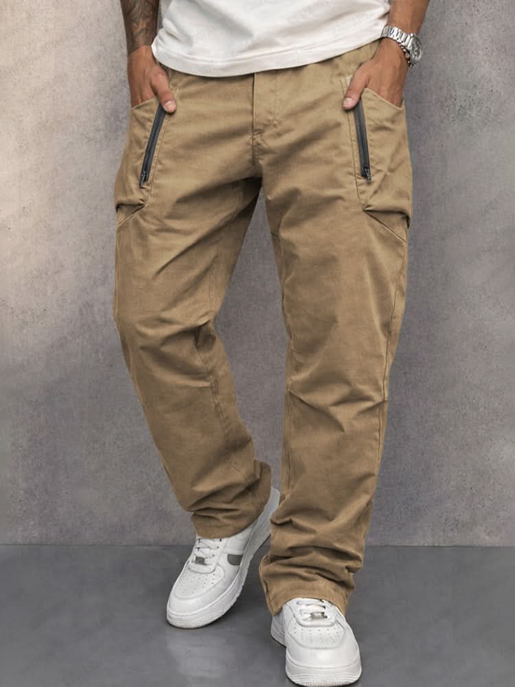 Pantalon cargo homme en coton durable - Poches zippées