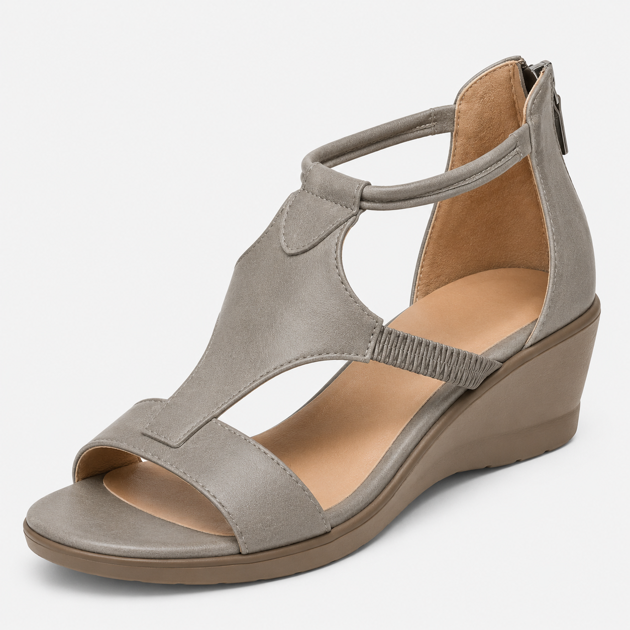 Sandales Compensées Femme Confort Cuir Premium avec Soutien Voûte