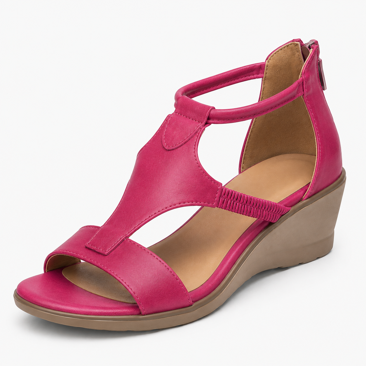 Sandales Compensées Femme Confort Cuir Premium avec Soutien Voûte