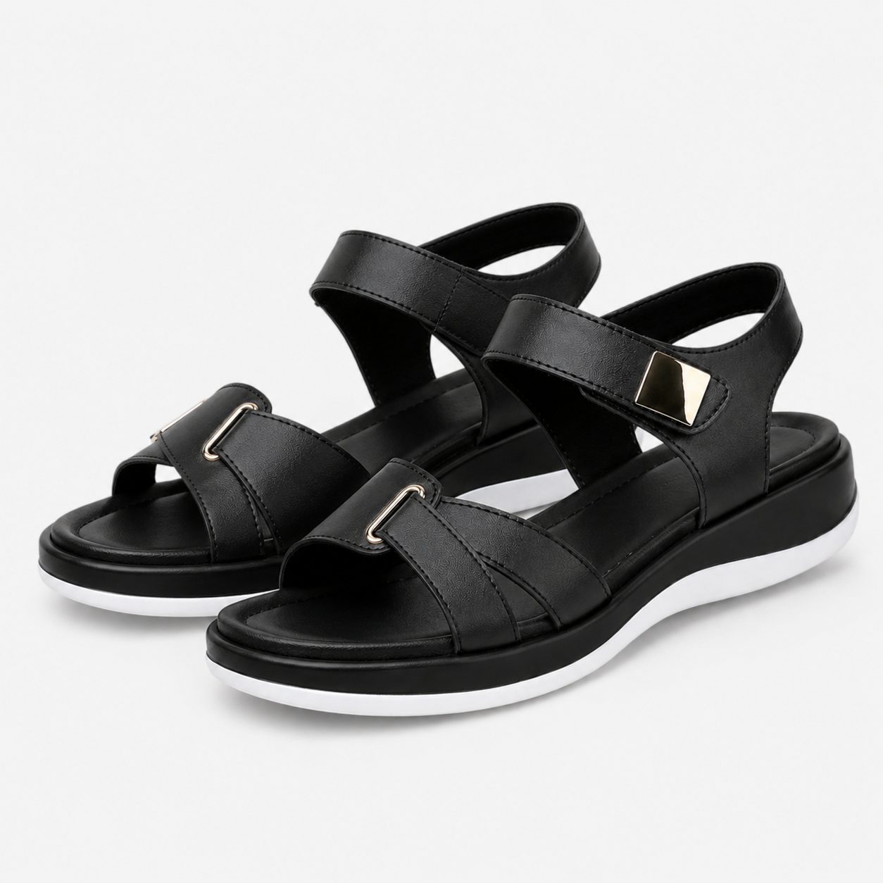 Sandales Orthopédiques Femme Confortables en Cuir avec Support Voûte Plantaire