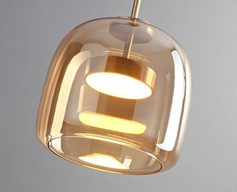 Suspension de Luxe Verre et Métal - Éclairage Élégant