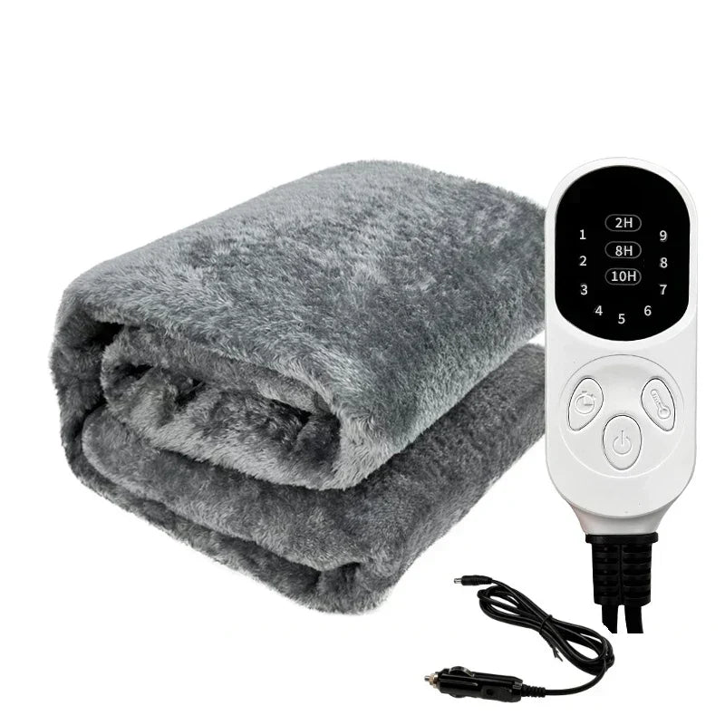 Couverture Chauffante de Voiture 12V - Plaid de Voyage Lavable