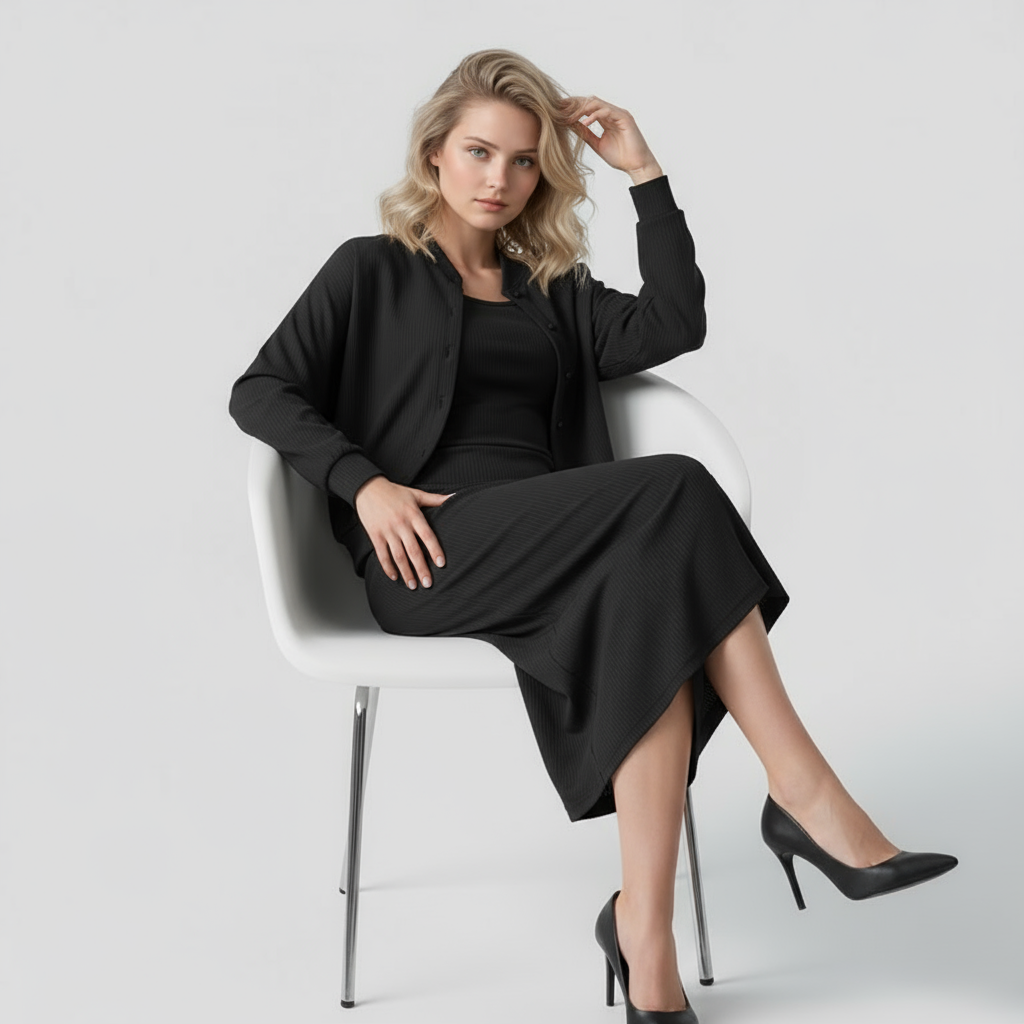 Ensemble Femme Midi Robe et Bomber Confort Look Sportif