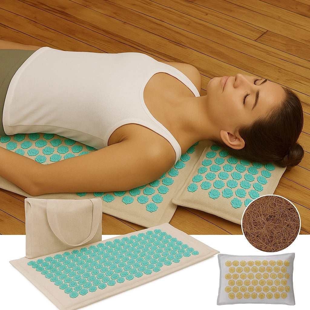 Tapis d'Acupression et Oreiller - 5500 Points de Pression