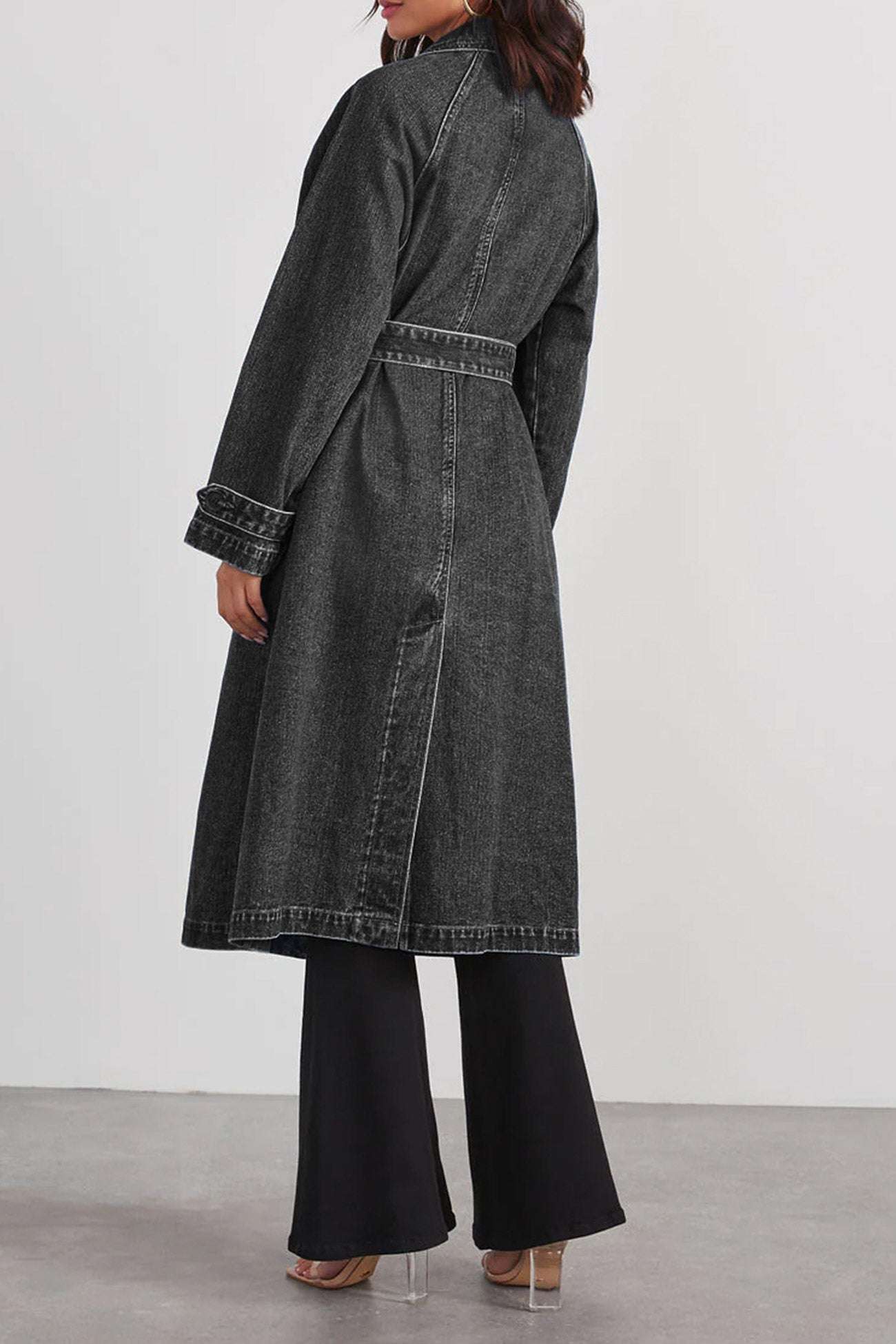 Trench Femme en Jean Chic Ajusté 9