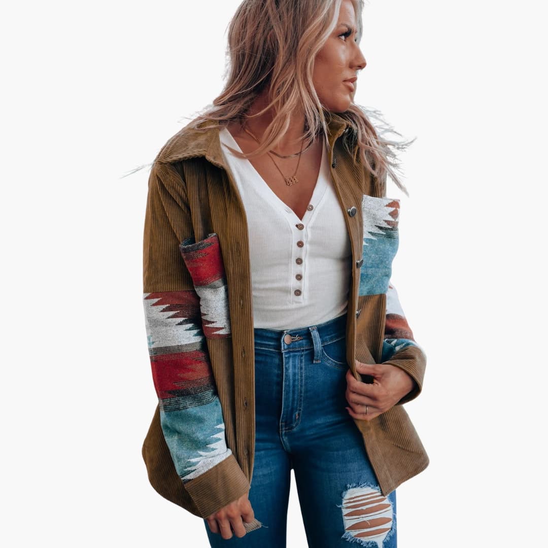 Veste Femme Chic en Velours Côtelé 4