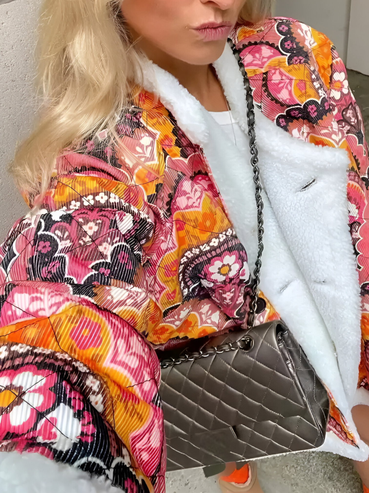Veste Hiver Femme Doublure Sherpa Multicolor