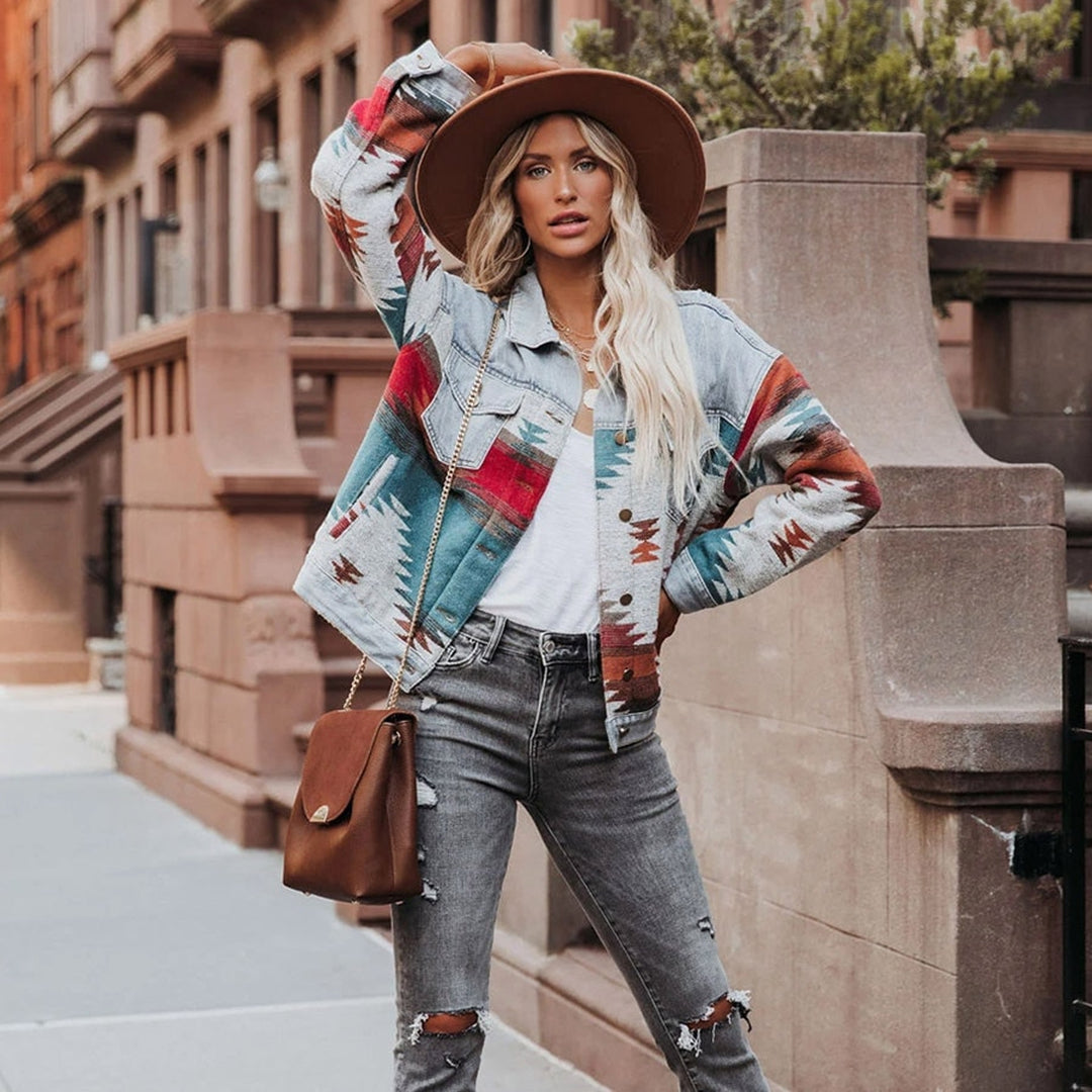 Veste en Jean Vintage Femme Décontractée 2