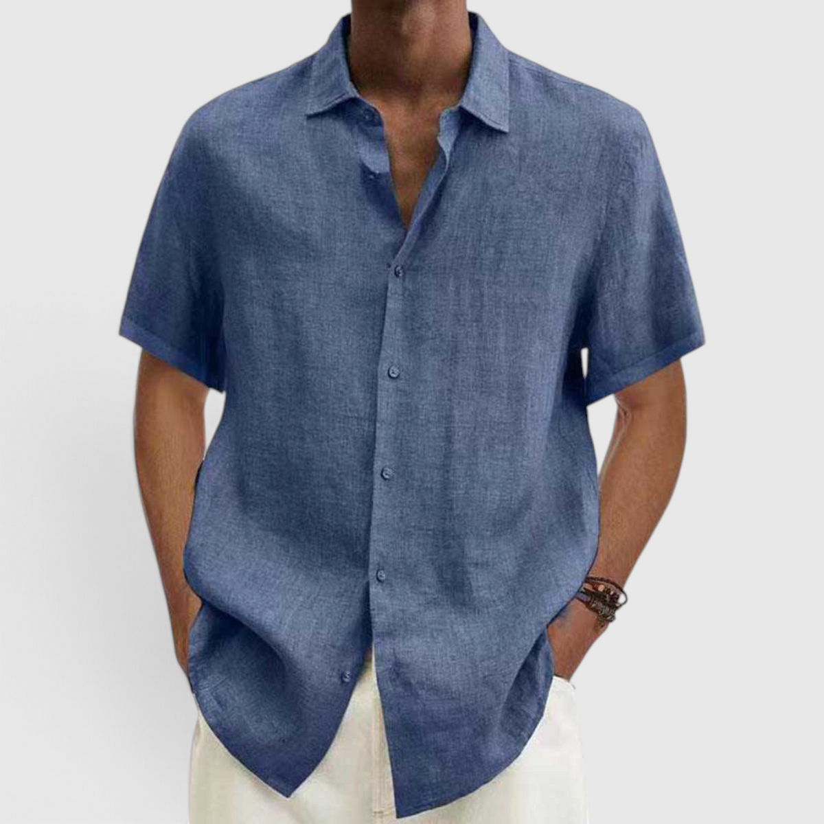 Chemise Décontractée Manches Courtes pour Homme - Boutonnée Quotidienne
