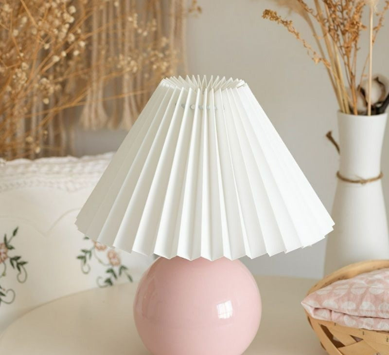 Lampe de Table Vintage Héritage - Abat-jour Plissé pour Chevet