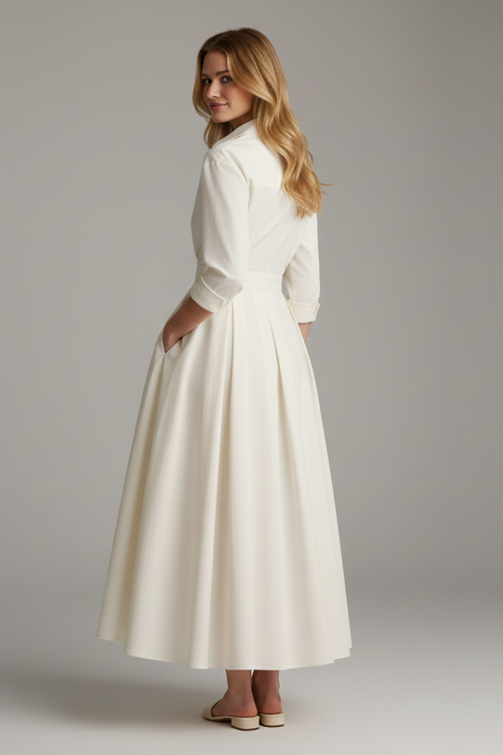 Robe Midi Femme a Taille Marquee
