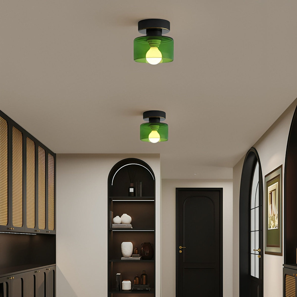Plafonnier Bauhaus Géométrique Albâtre Tambour
