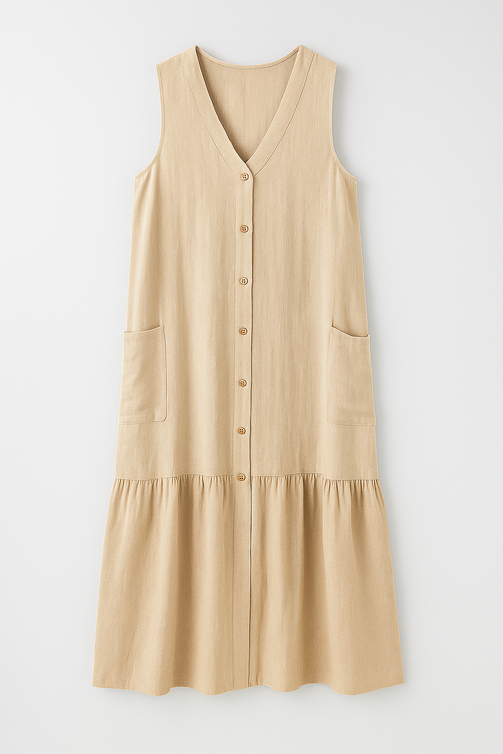 Ärmelloses Strandkleid aus fließendem Stoff für Damen