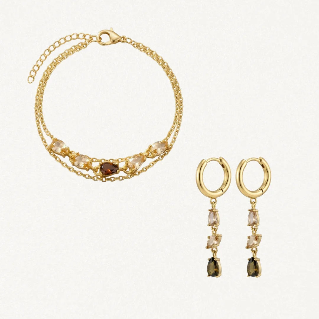 Coffret Cadeau de Bijoux Dores CONSTANCE