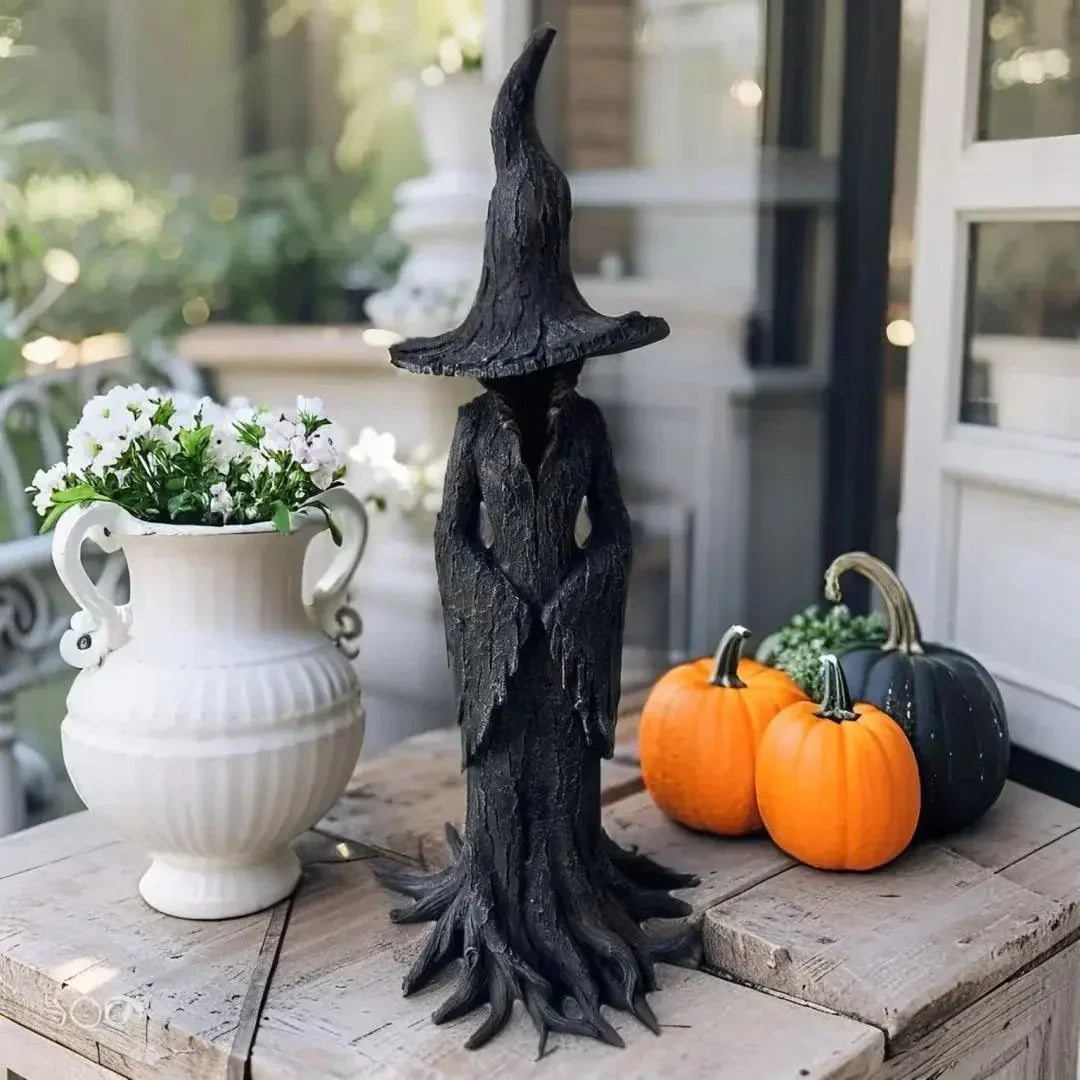 Statue de Jardin Sorcière - Figure Gardienne en Résine Artisanale