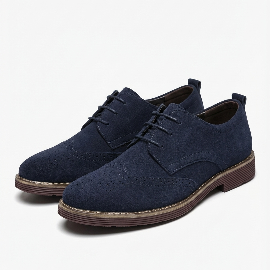 Derby da uomo perforate - Blu - derby men price_low scarpe eleganti scarpe uomo shoes summer - Armand & Fils