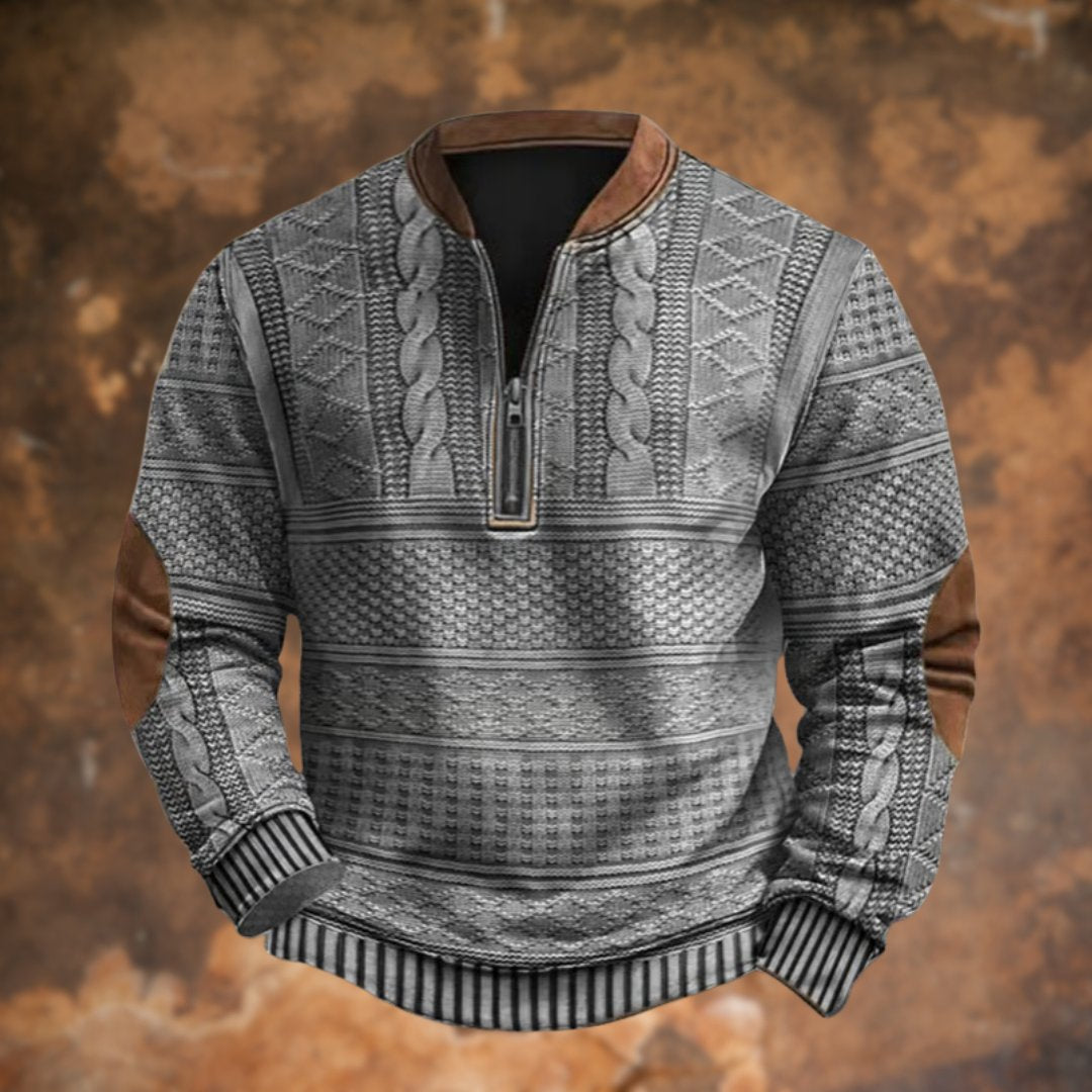 Pull Tricote Vintage Homme avec Zip, Dirk