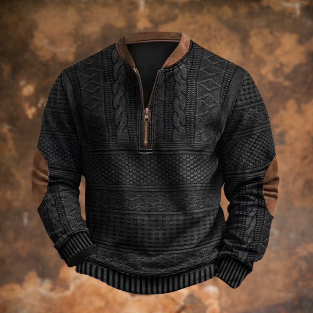 Pull Tricote Vintage Homme avec Zip, Dirk