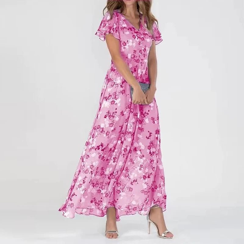 Robe Fluide Longue Légère - Coupe Flatteuse et Manches Amples