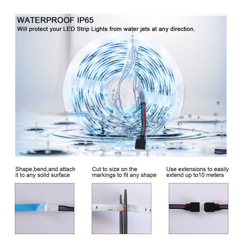 Bandeau LED RGB WiFi Intelligent – 10m Étanche