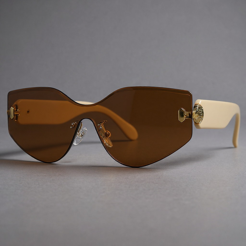Lunettes de soleil sans monture, surdimensionnées, protection UV400