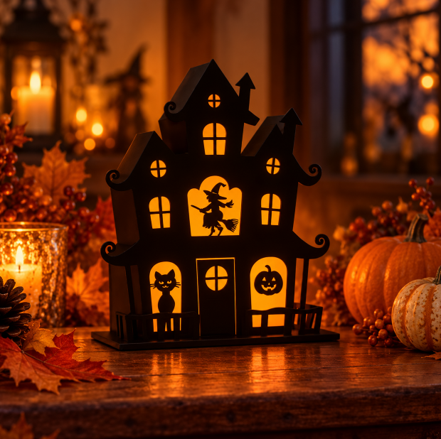 Maison Hantée 3D Halloween – Décoration Lumineuse LED