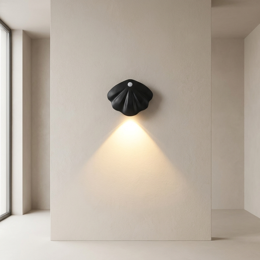 Lampe à Détecteur de Mouvement – Design Coquillage, USB Rechargeable