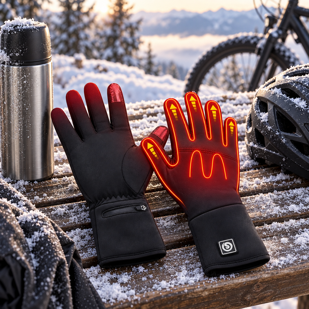 Gants d'Hiver Chauffants Unisexes - Chaleur Réglable, Jusqu'à 6 Heures
