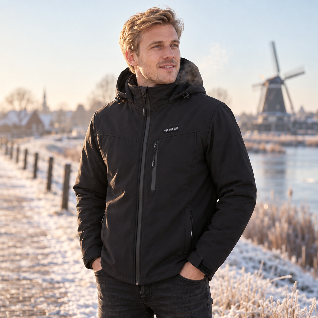 Veste Chauffante Homme avec 8 Zones de Chaleur - Compatible Powerbank