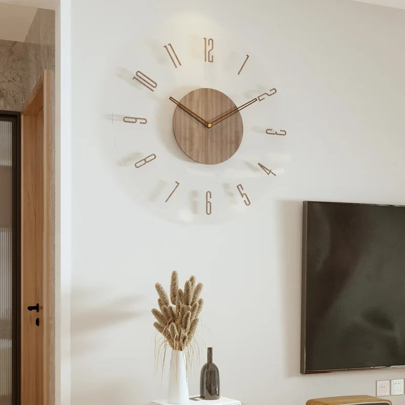 Horloge Murale Bois Minimal – Design Épuré Best-Seller