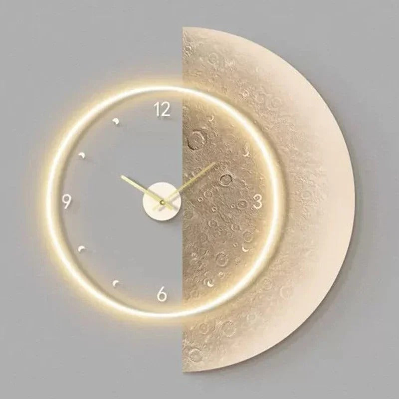 Horloge Murale Lune Lumineuse – Éclairage LED Doux et Design Céleste
