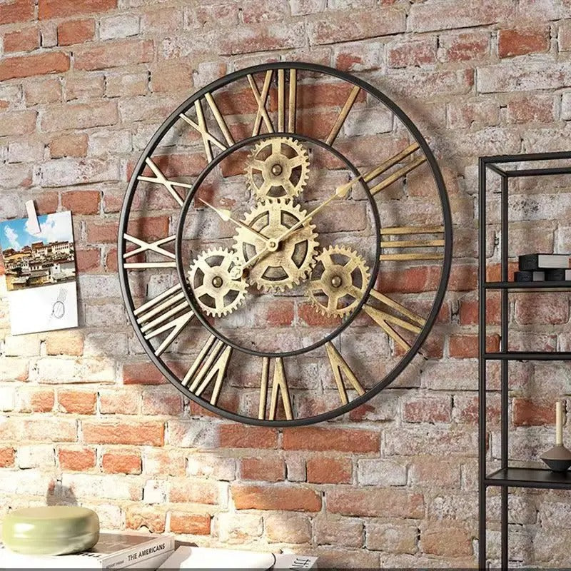 Horloge Murale Engrenages Métalliques – Style Industriel Best-Seller