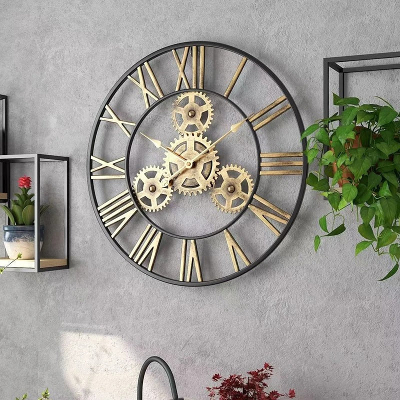 Horloge Murale Engrenages Métalliques – Style Industriel Best-Seller