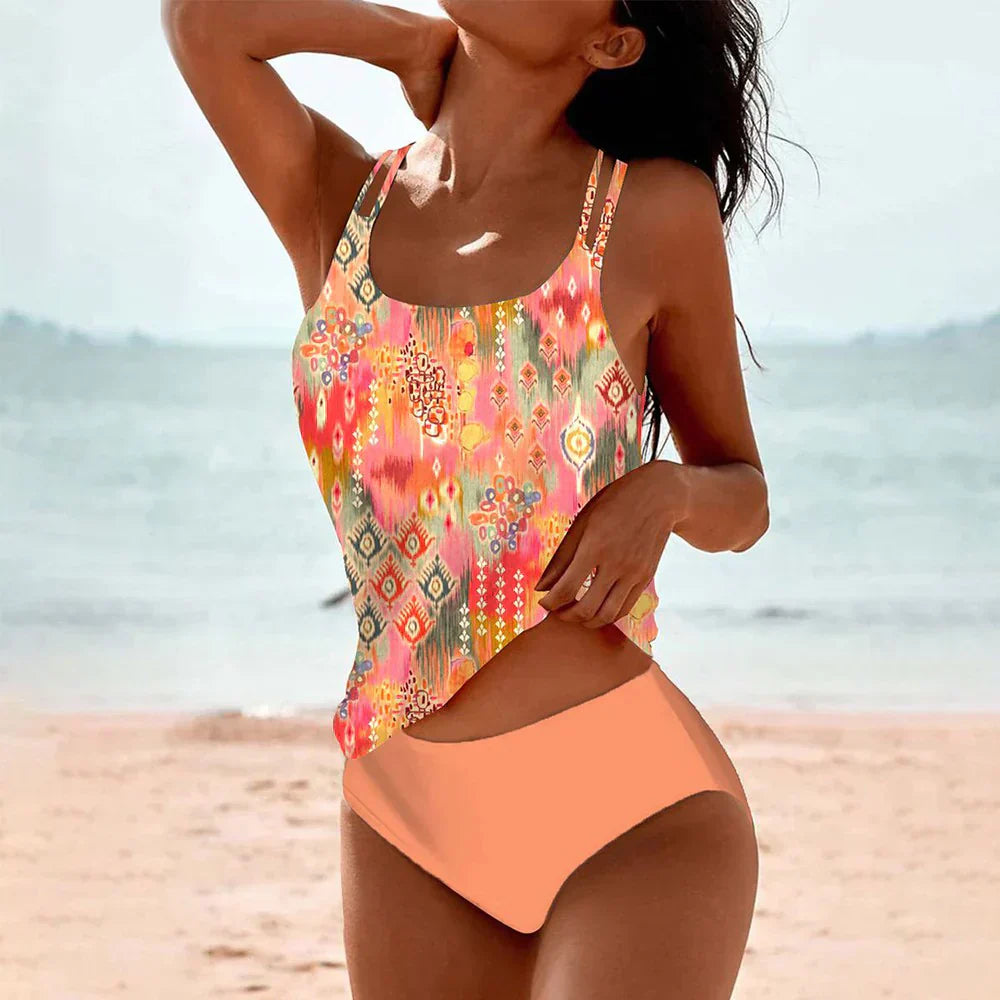 Maillot de bain tankini femme - Coupe haute, stretch, vite sec