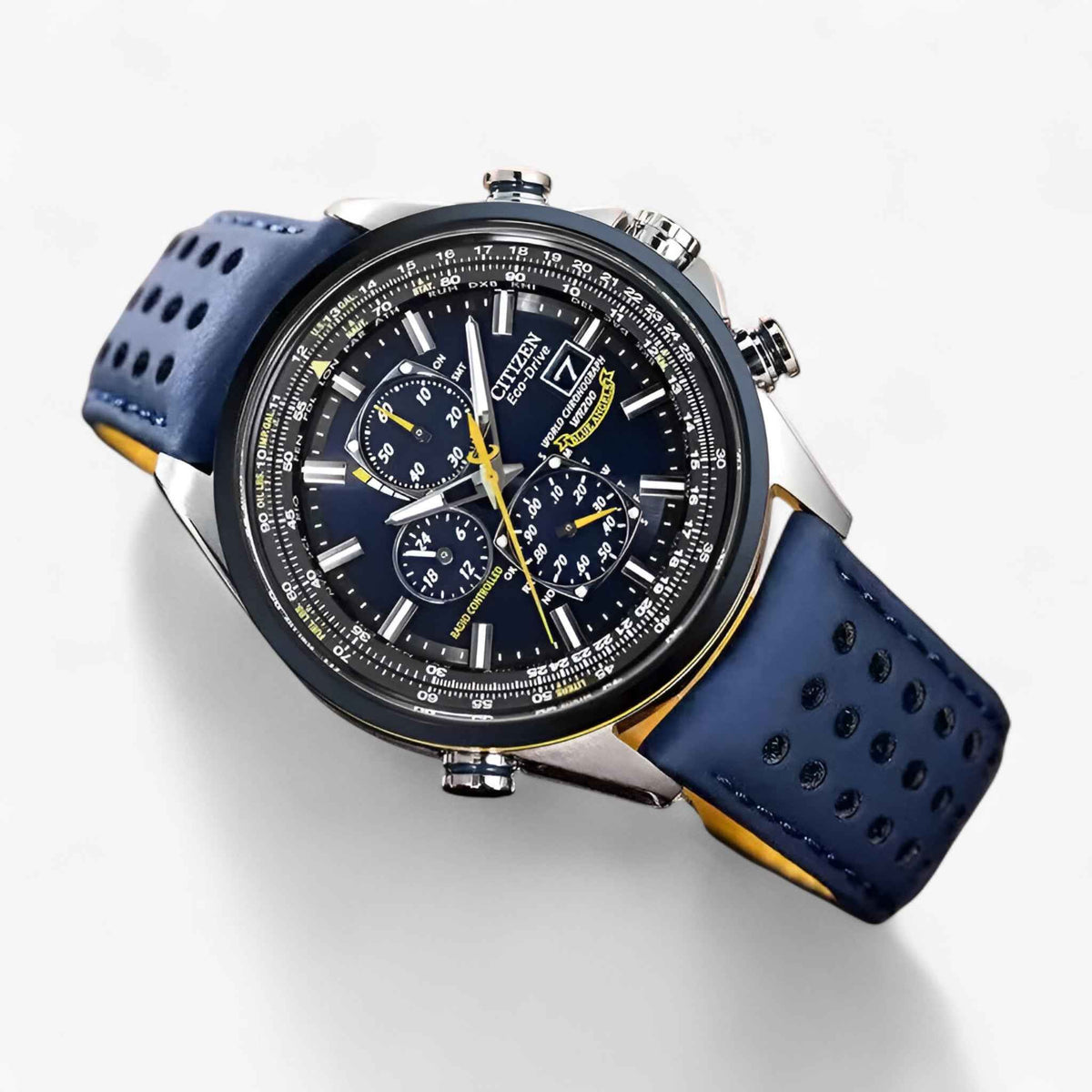 Montre Chronographe Homme MultiSteel 42mm – Acier Argenté, Cadran Bleu