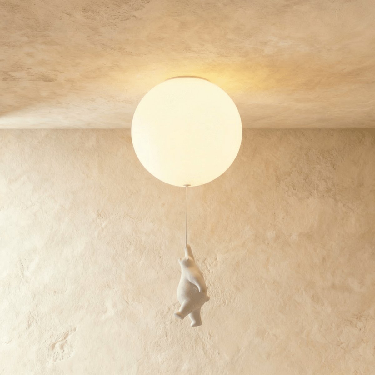Plafonnier Métallique Minimaliste avec Figurine d'Ourson