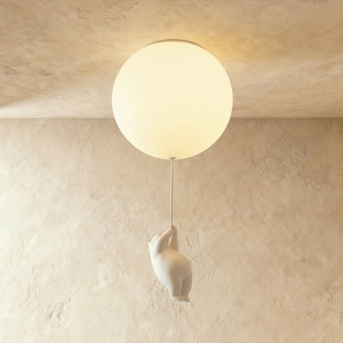 Plafonnier Métallique Minimaliste avec Figurine d'Ourson