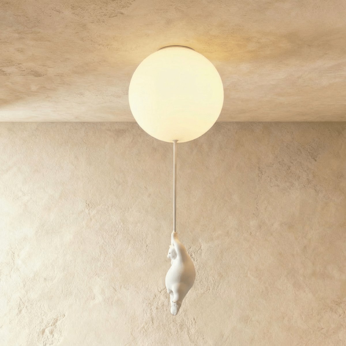Plafonnier Métallique Minimaliste avec Figurine d'Ourson