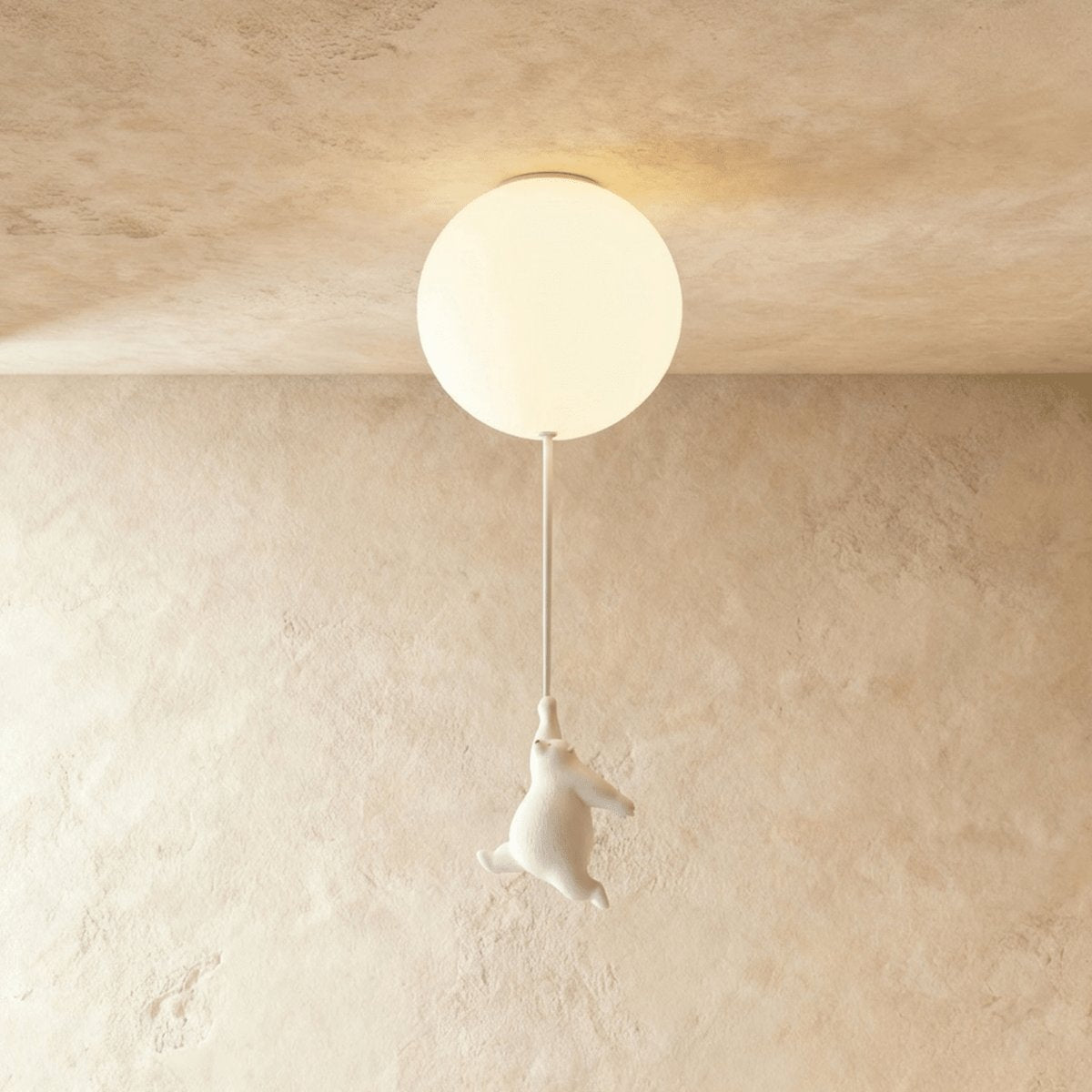 Plafonnier Métallique Minimaliste avec Figurine d'Ourson