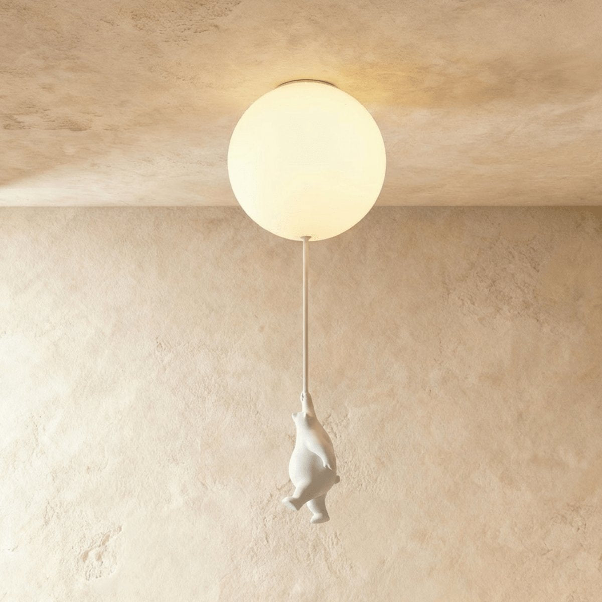 Plafonnier Métallique Minimaliste avec Figurine d'Ourson