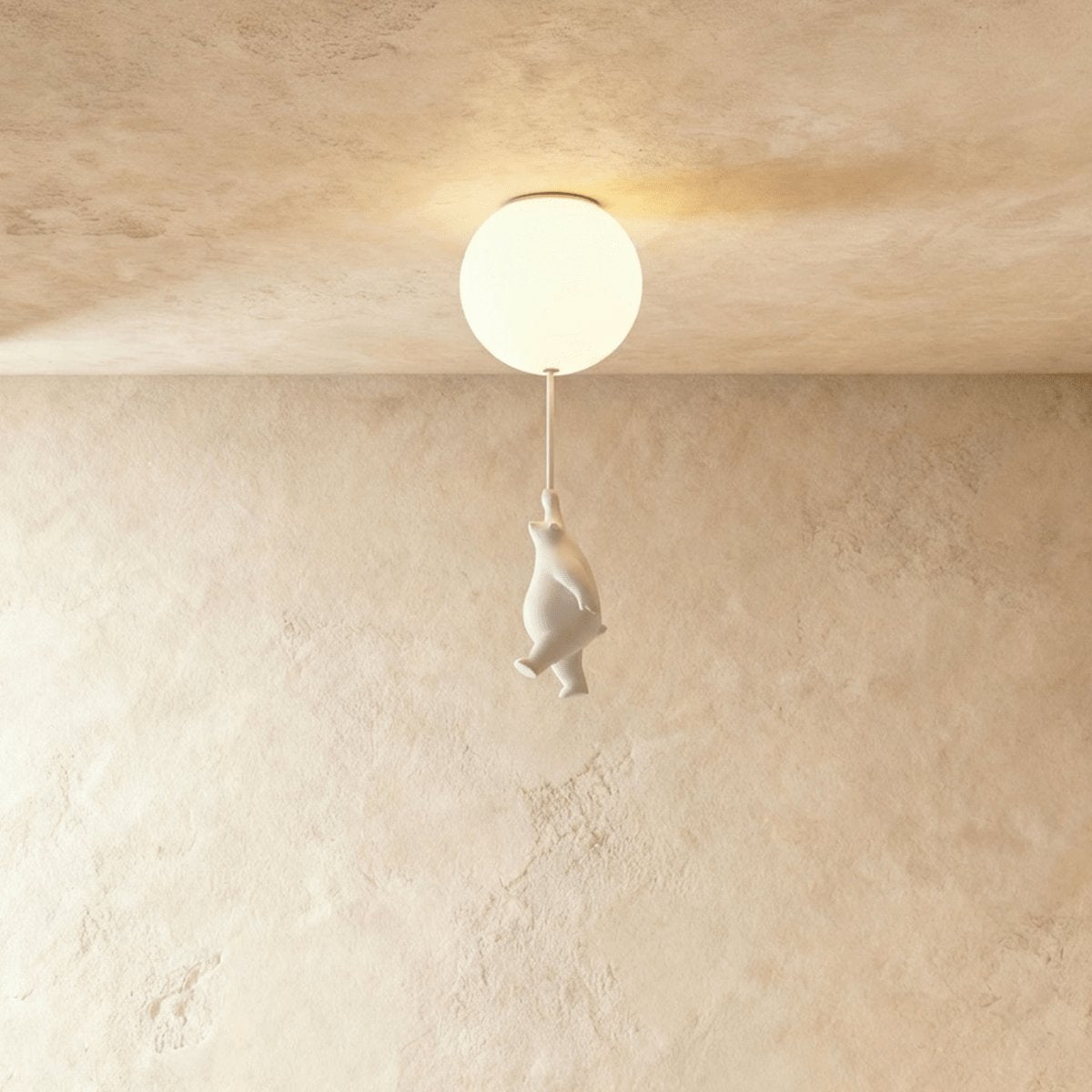 Plafonnier Métallique Minimaliste avec Figurine d'Ourson