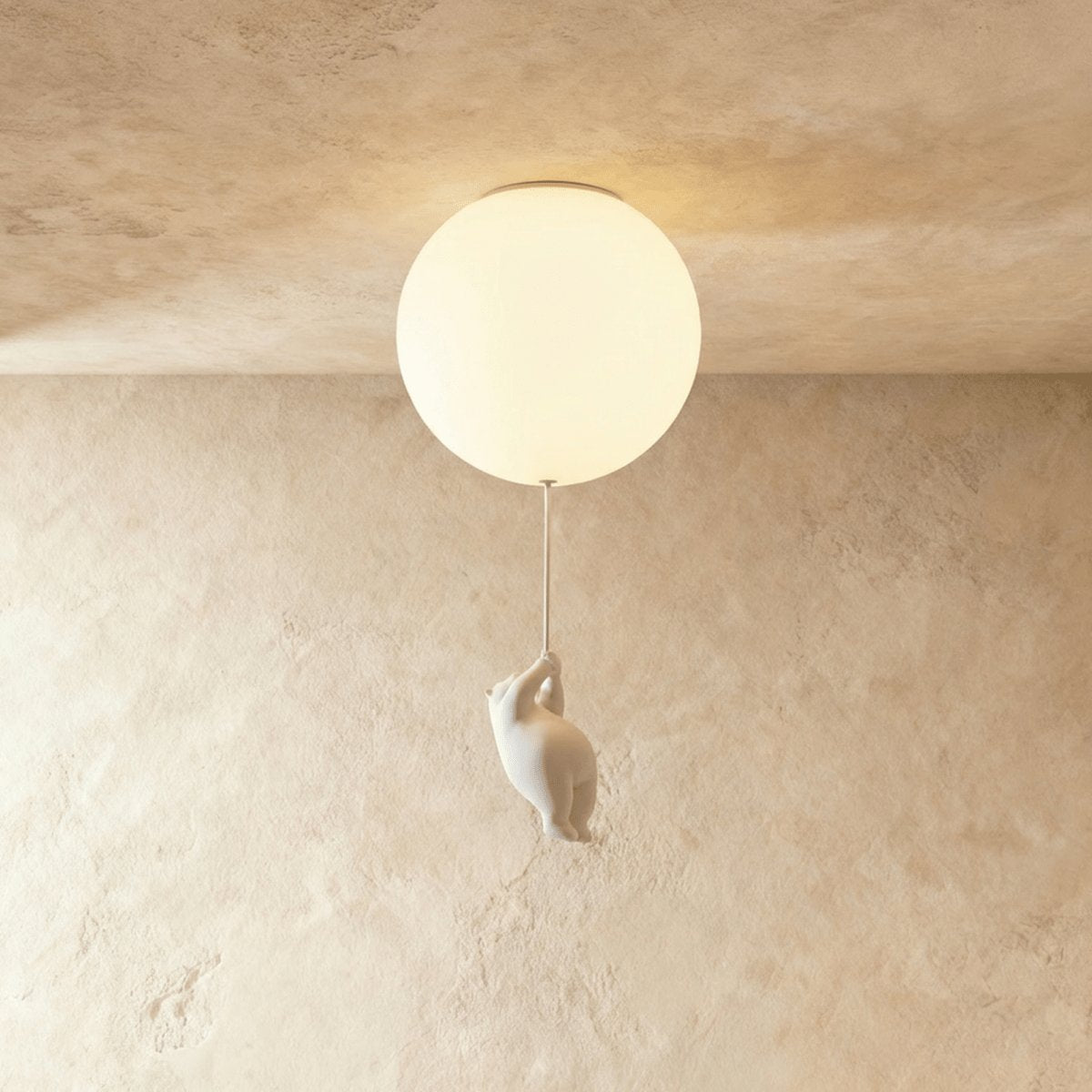 Plafonnier Métallique Minimaliste avec Figurine d'Ourson