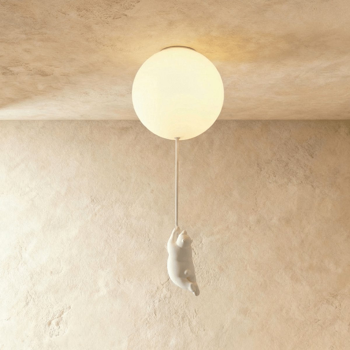 Plafonnier Métallique Minimaliste avec Figurine d'Ourson
