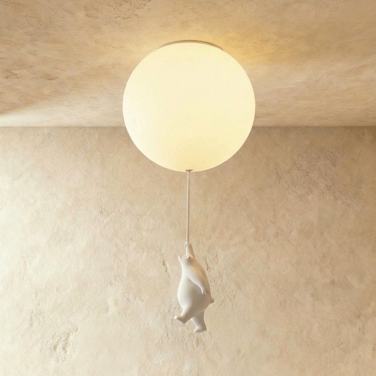 Plafonnier Métallique Minimaliste avec Figurine d'Ourson