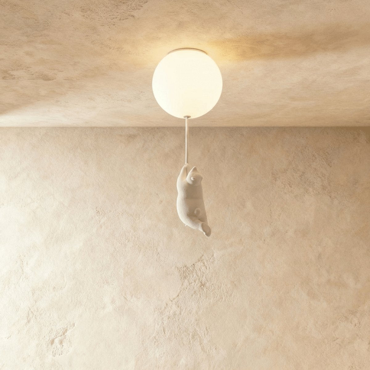 Plafonnier Métallique Minimaliste avec Figurine d'Ourson