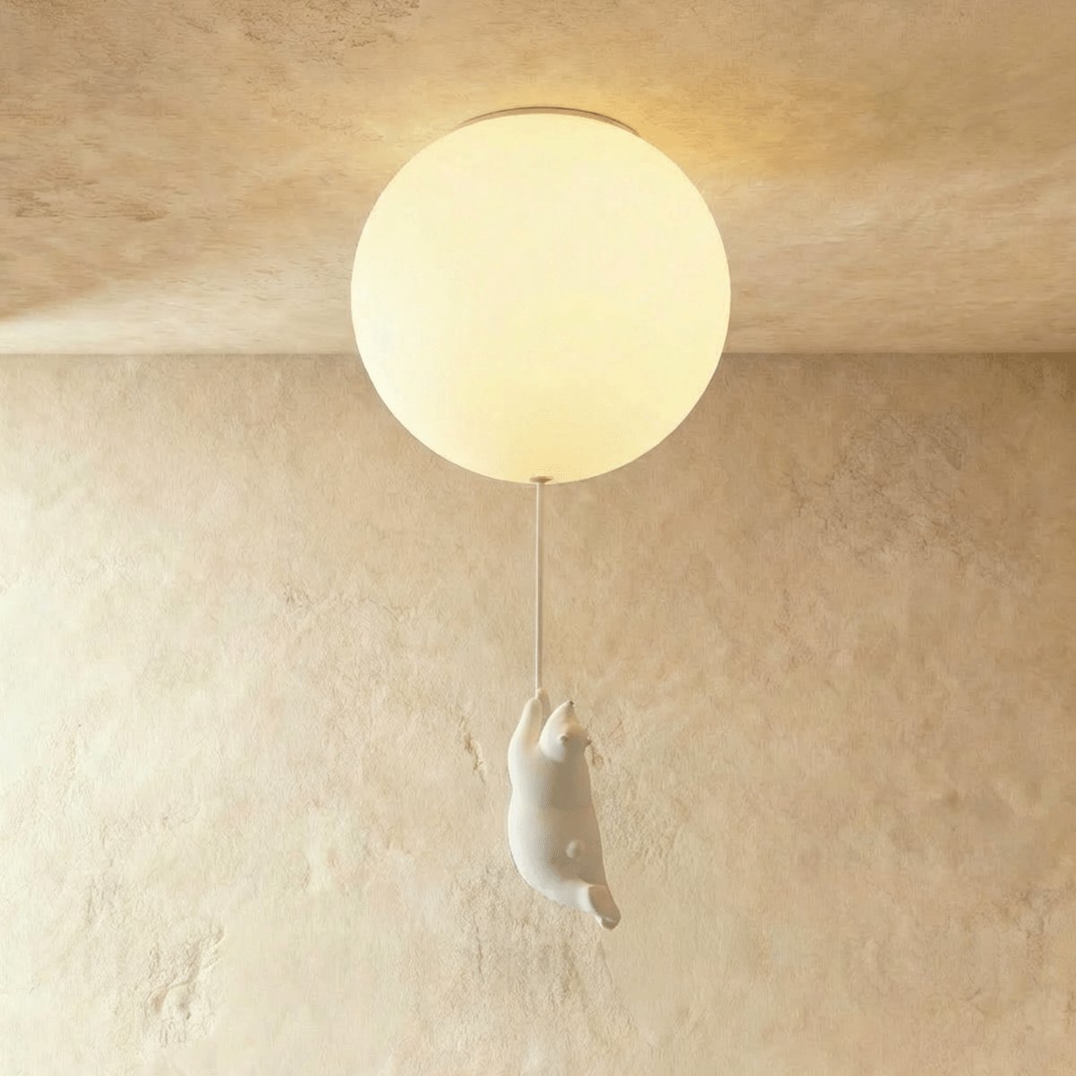 Plafonnier Métallique Minimaliste avec Figurine d'Ourson