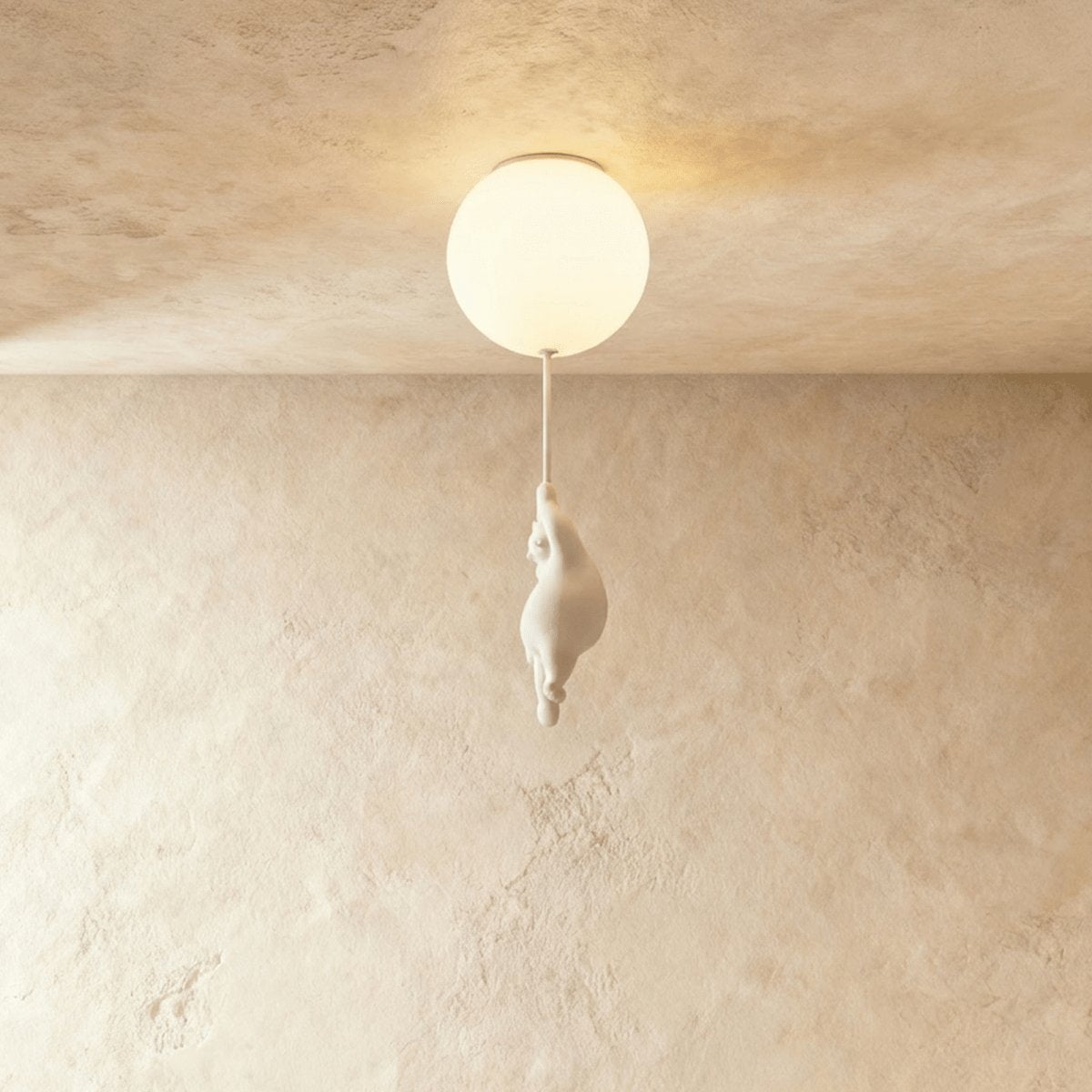 Plafonnier Métallique Minimaliste avec Figurine d'Ourson