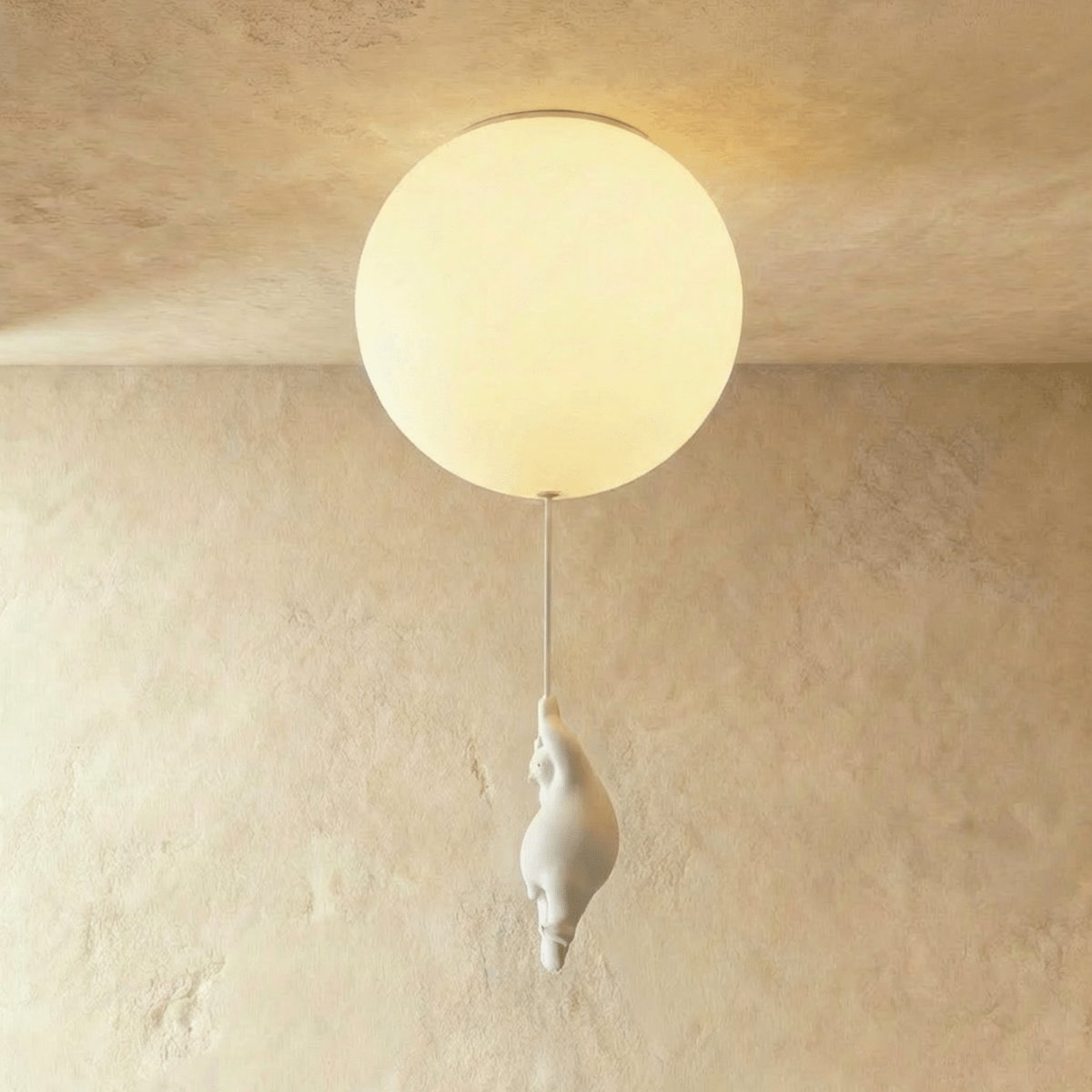 Plafonnier Métallique Minimaliste avec Figurine d'Ourson