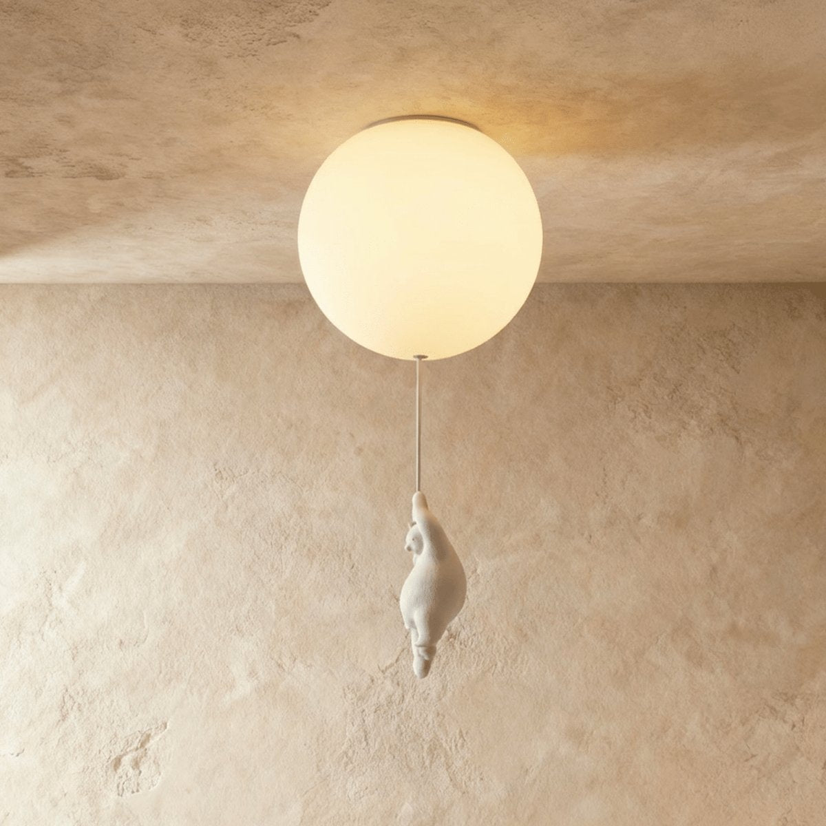 Plafonnier Métallique Minimaliste avec Figurine d'Ourson